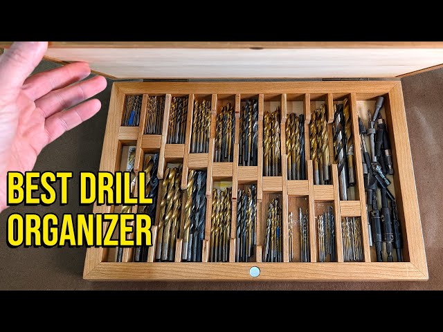 Store all your drill bits in one handy case. Weekend woodworking shop project. class=