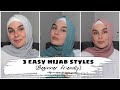 3 EVERYDAY HIJAB STYLES - EASY FOR BEGINNERS TUTORIAL || Beauty and Hijab Series.