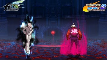 Shin Akuma Vs Saiki (Human Form) - Epic Insane Boss Battle [KOF X Street Fighter][Capcom X SNK]