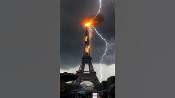 Apocalyptic Storm Hits Paris – Lightning Strikes Eiffel Tower ⚡