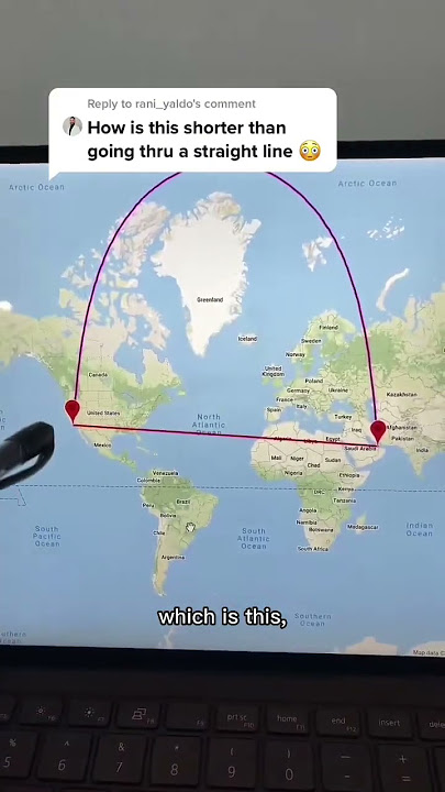 2D maps distort flight paths! #shorts #plane #flightpath #flight