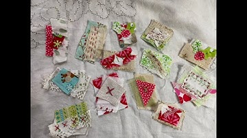 Christmas junk journal making super fast and easy slow stitched fabric clusters