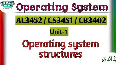 Operating system structures in operating system tamil||AL3352/CS3451/CB3402||OS.