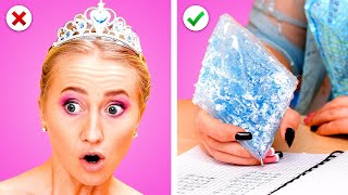 DISNEY PRINCESSES AT SCHOOL! Funny School Situations & Types of Princesses by Hungry Panda