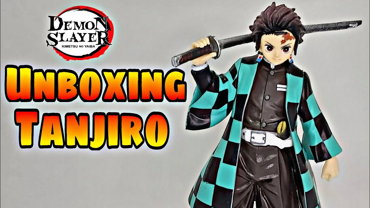 MUITO BARATO FIGURA DE TANJIRO ACTION FIGURE DA COLEÇÃO DEMON SLAYER  [KIMETSU NO YAIBA] UNBOXING 