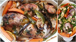 Delicious One Pan Roasted Chicken with Veggies | Easy and Juicy