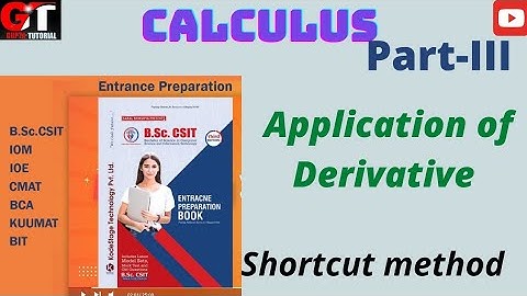 Calculus part-III Application of Derivative  Entrance preparation #mathematics   #shortcut #trick