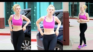 Elle Fanning goes to gym