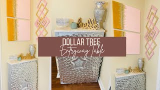 Dollar Tree Entry Table for small spaces | Using Dollar Tree Items to make a glam table.