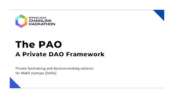 The PAO - Chainlink Hackathon Spring 2023