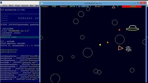 Asteroids in basic (QB64)
