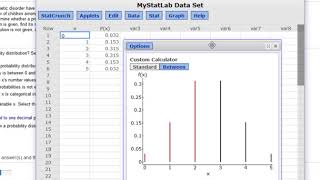 StatCrunch: Find mean & Standard deviation of a Probability Distribution