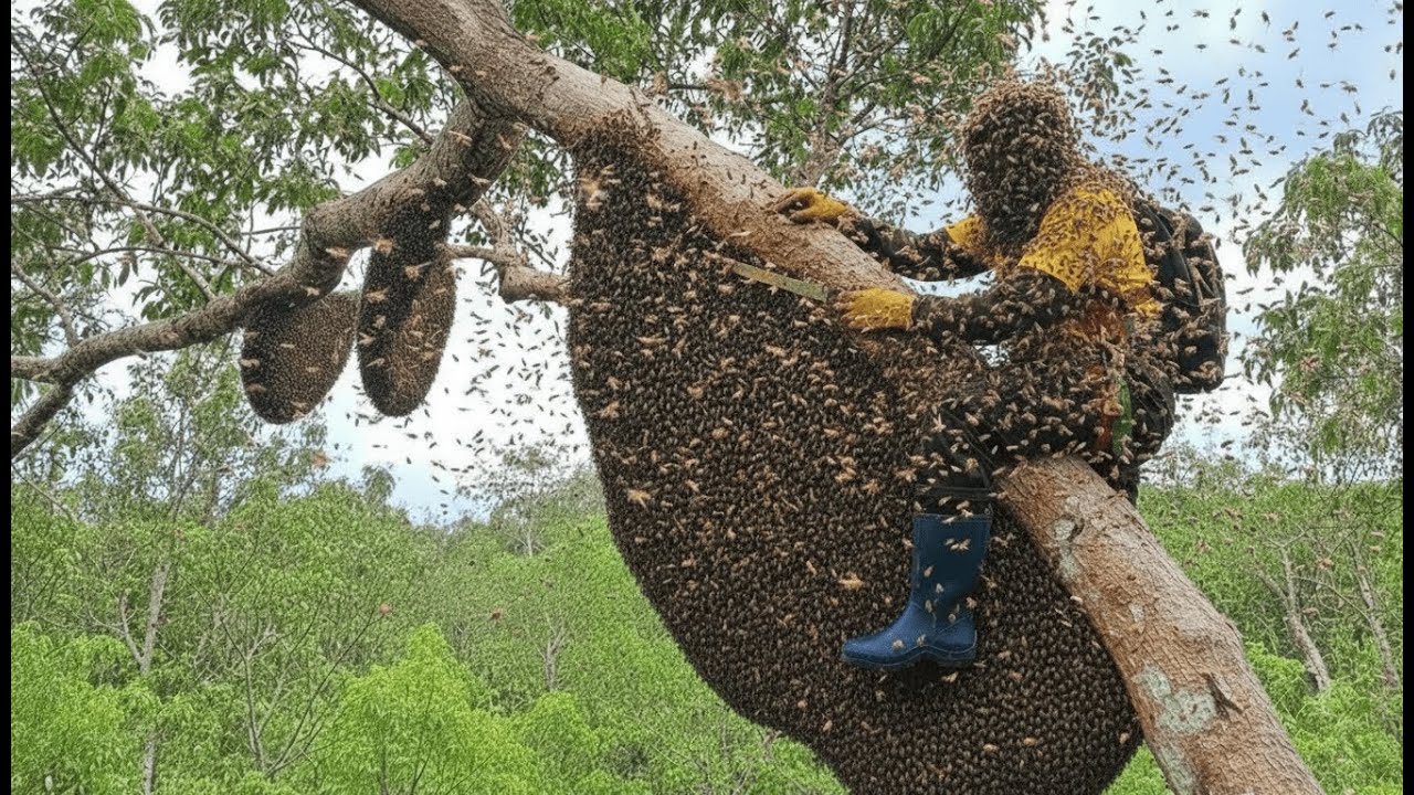 Risky Wild Honey Hunting Without Safety Gear | Furious Forest Bees