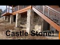 Transforming wood posts into castle stone columns