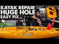 A Squirrel ATE my Kayak!! Kayak Repair | HUGE HOLE!! Easy Fix | DIY | 2021