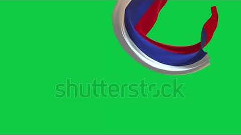 Russain flag ribbon transitions loop green screen 4k