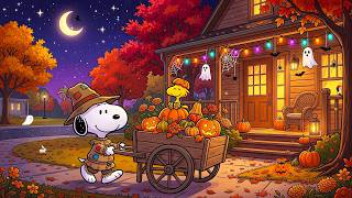 Full Snoopy's Cozy Porch Pumpkin Delivery 🎃🍁 Gentle Autumn Jazz Tunes for Study, Focus & Relaxation Guide