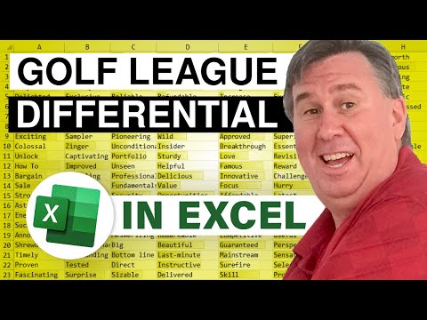 Golf League Differential Two Way Lookup In Excel 2368