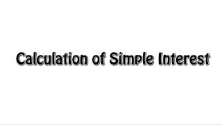 Calculation Of Simple Interst