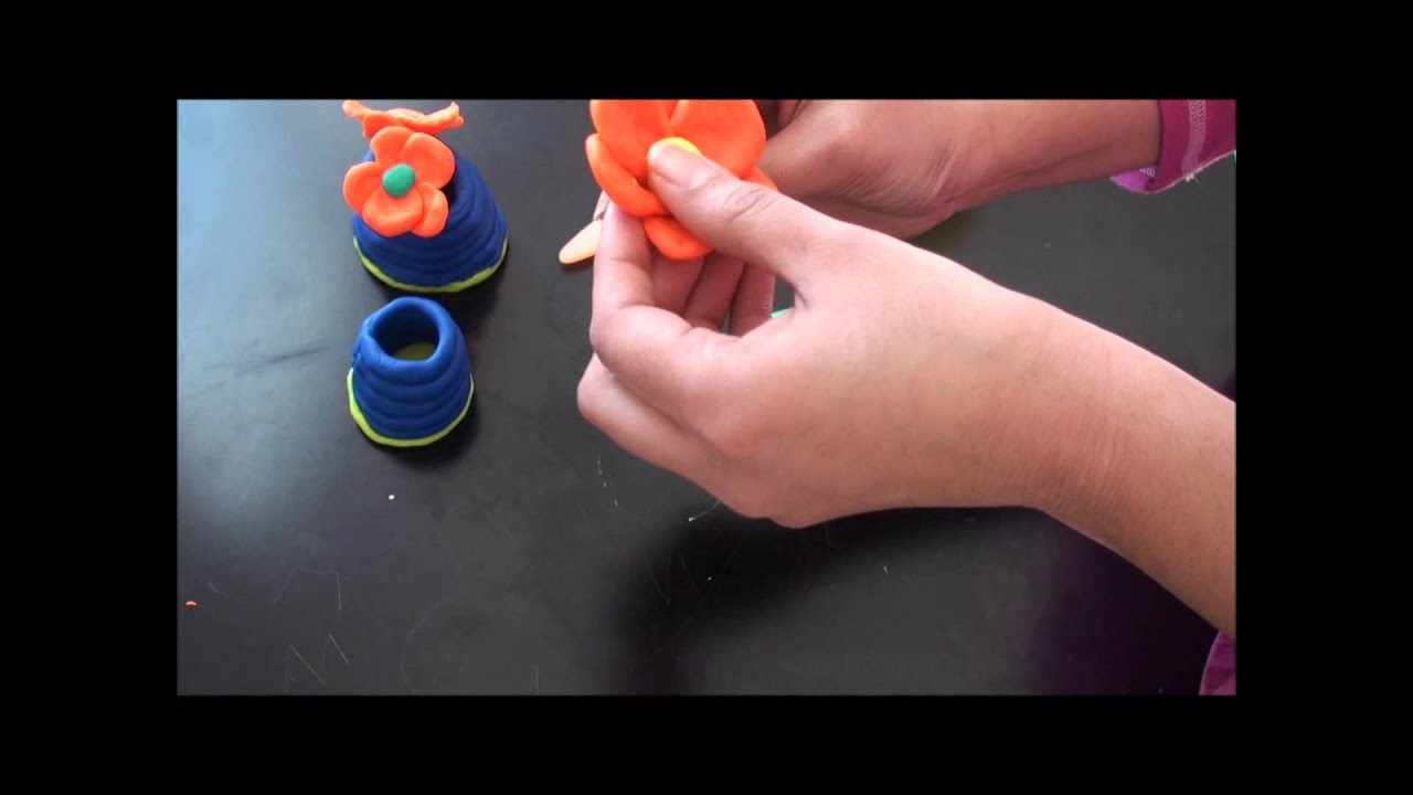 How to make flower and flower pot with play doh YouTube