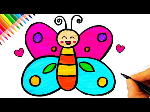 Çok Kolay Kelebek Çizimi 🦋 Kelebek Nasıl Çizilir?  How To Draw a Butterfly Easy - Kelebek Çizimi