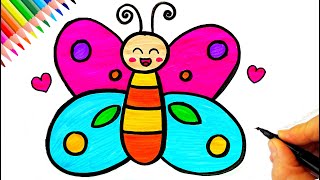 Çok Kolay Kelebek Çizimi 🦋 Kelebek Nasıl Çizilir? How To Draw a Butterfly Easy - Kelebek Çizimi