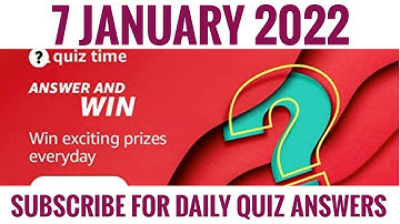 Amazon Quiz Answers Today | Win 30000 Amazon Pay Balance | 7 January 2022