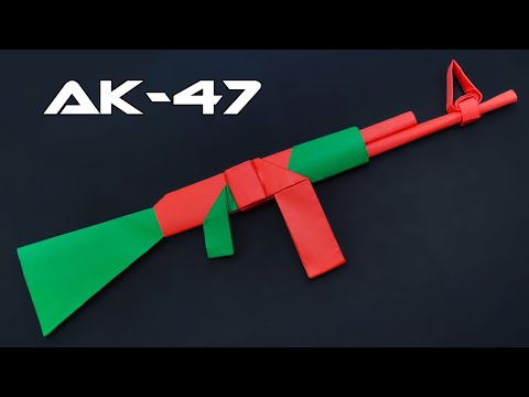 Kağıttan Ak 47 Yapımı - Tutkal ve Bant Kullanmadan Origami Silah Nasıl Yapılır?