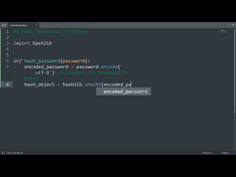 Hash passwords in Python | Python Examples | Python Coding Tutorial | Python Coding Interview