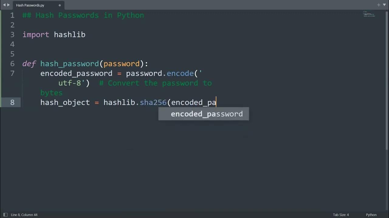 Hash passwords in Python | Python Examples | Python Coding Tutorial ...
