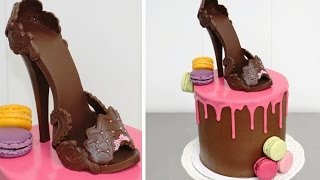 High Heel Fashion CHOCOLATE Stiletto Shoe Cake - How To Make