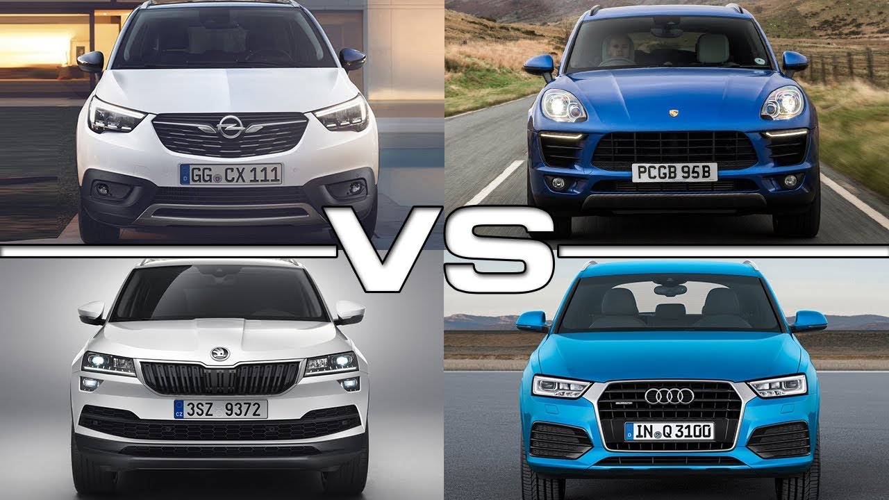 Opel Crossland X vs Porsche Macan vs Skoda Karoq vs Audi Q3 YouTube