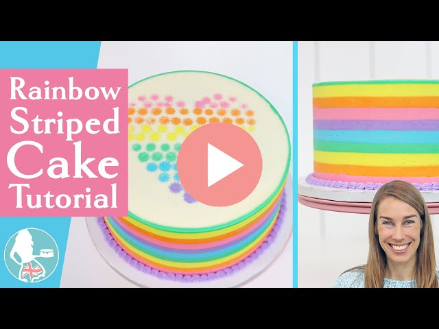 Rainbow Striped Cake 