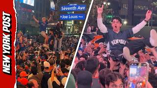 Knicks Madness: Fans Crowd-Surf and Scale MSG as Thousands Flood NYC Streets