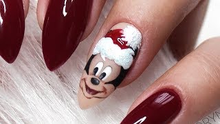 mickey nail christmas mouse paznokcie świąteczne