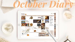 無料ダウンロードFree Stickers) Digital Journal with me October Diary with Goodnotes, Digital Planner | Vlog