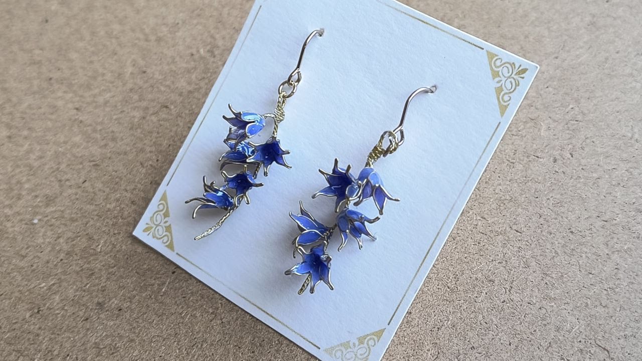 ブルーベルをイメージしたピアスを作りました♪ How to make bluebell