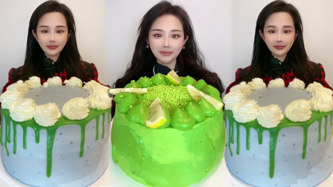 Asmr🍰Eating Butterfly Pea And Taro Cake🍰 (Soft And Waxy Sound) 크림丨먹방丨Mukbang丨Satisfying丨Eatings