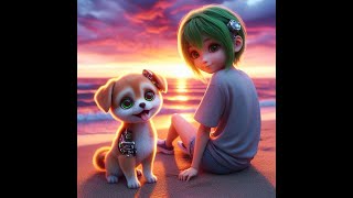 AI puppy diary , From Stray to Sunset #shortvideo #ai #cute #puppy #dog