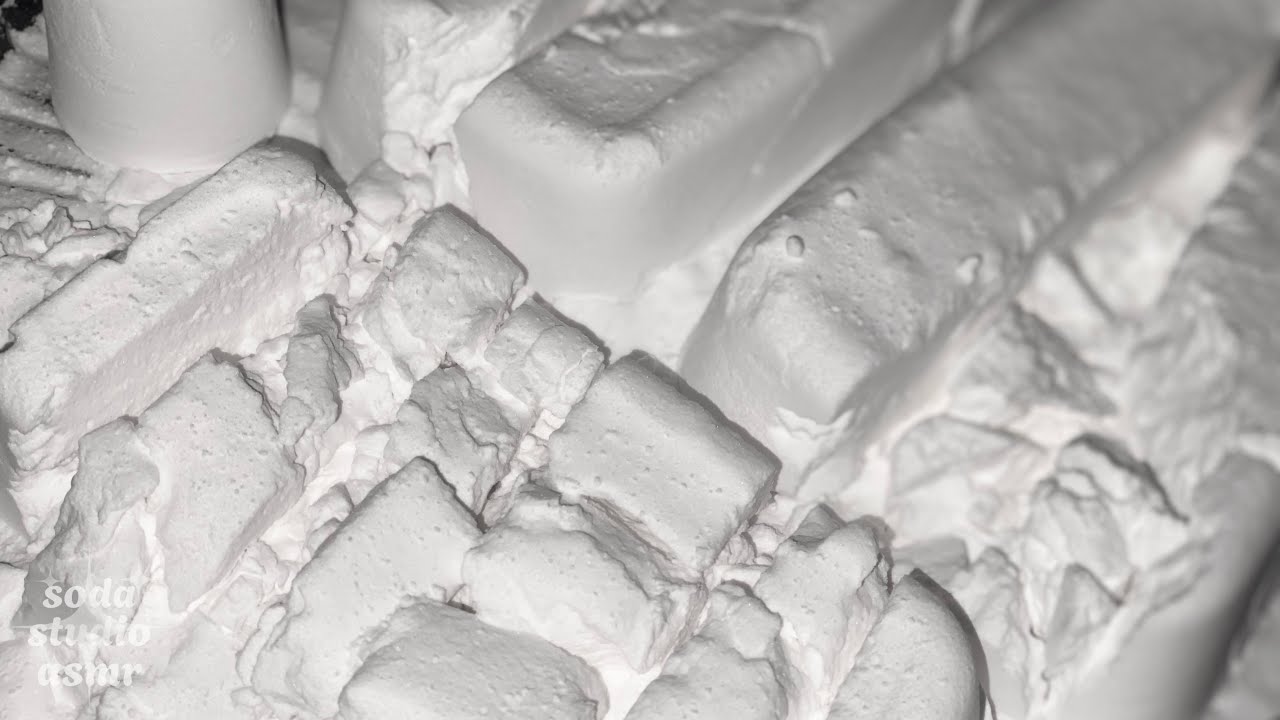 baking soda crush with random shapes 🤍 #bakingsodaasmr