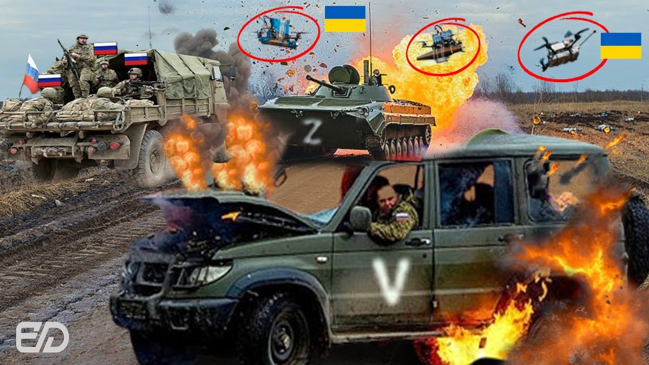FPV Drone Strikes by Ukraine Wipe Out Dozens of Russian Tanks and APCs ...