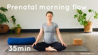 Prenatal morning flow ~ whole body | mobilise & release | trimesters 1 & 2 | 35min practice