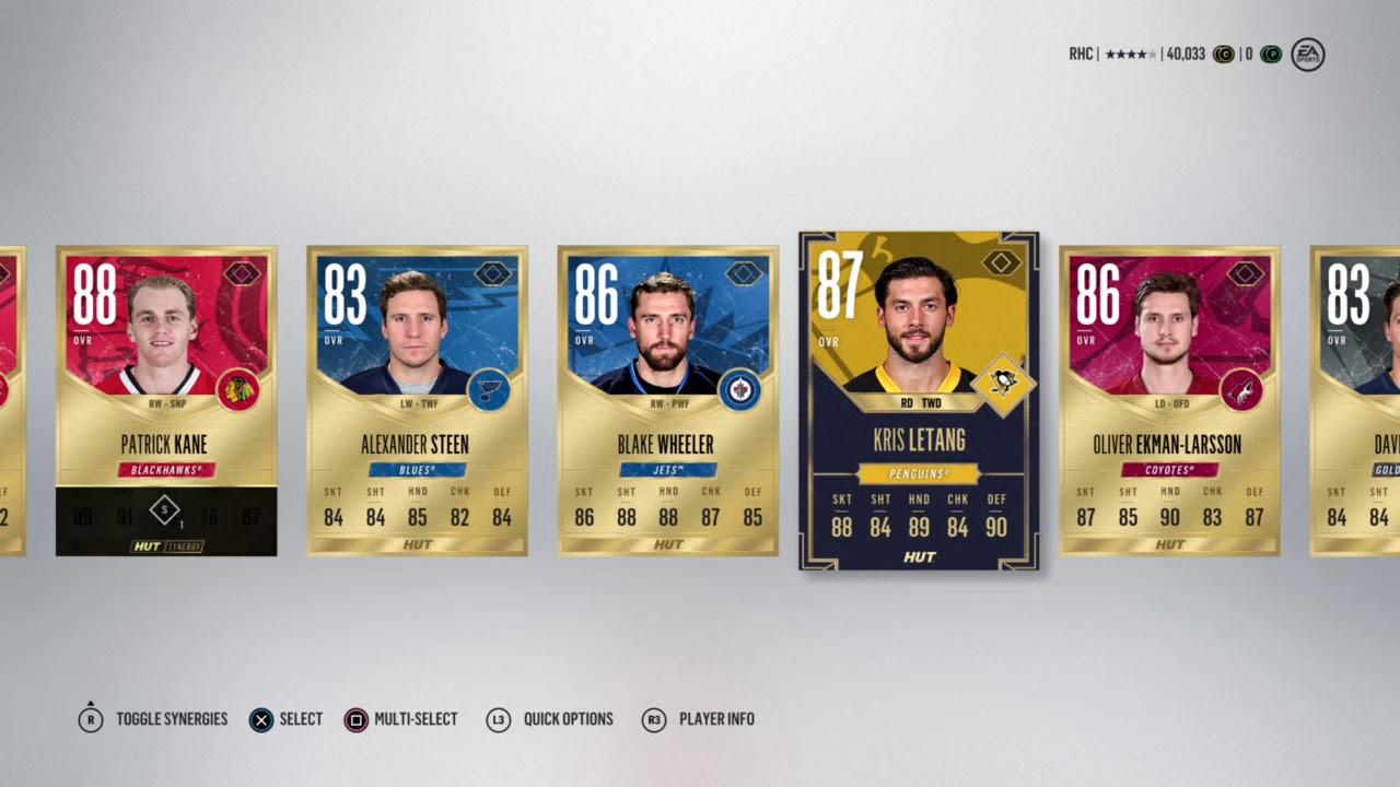 NHL 18 HUT Rare players pack