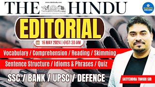 The Hindu Editorial Analysis | The Hindu 16 May 2024 | The Hindu Vocabulary By Satyendra Sir