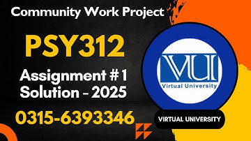 PSY312 Assignment 1 Solution 2025 #psy312 #community #work