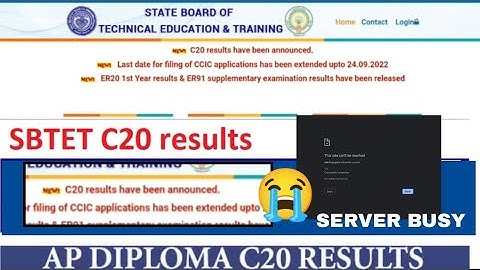 ap diploma c20 results server issue|| diploma c20 results not opend? ||alternative check