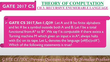 GATE CS 2017,Set-1,Q39 : Let A and B be finite alphabets and let # be a symbol outside both A and B.