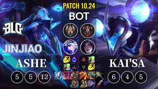 BLG Jinjiao Ashe vs Kai'Sa Bot - KR Patch 10.24