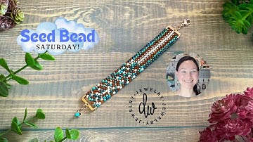 Seed Bead Saturday! Forest Peyote Scatter Bracelet Video featuring Cymbal Bead Endings