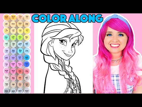 Color Anna From Frozen Along With Me | Color Along With Kimmi